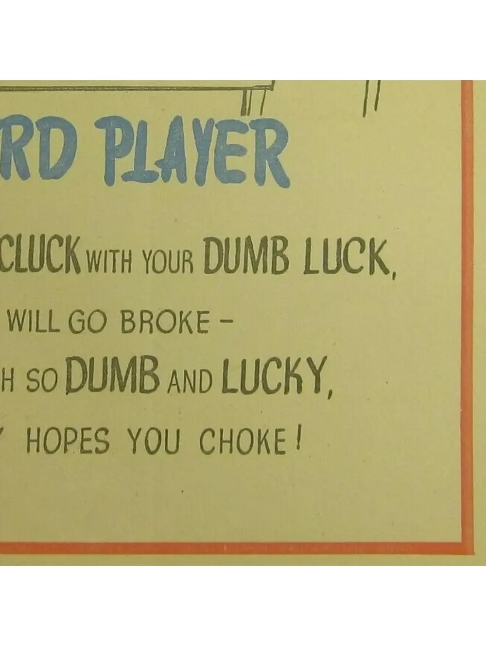 Vintage Vinegar Valentine Card Player Penny Dreadful Sarcasm Insult Ephemera